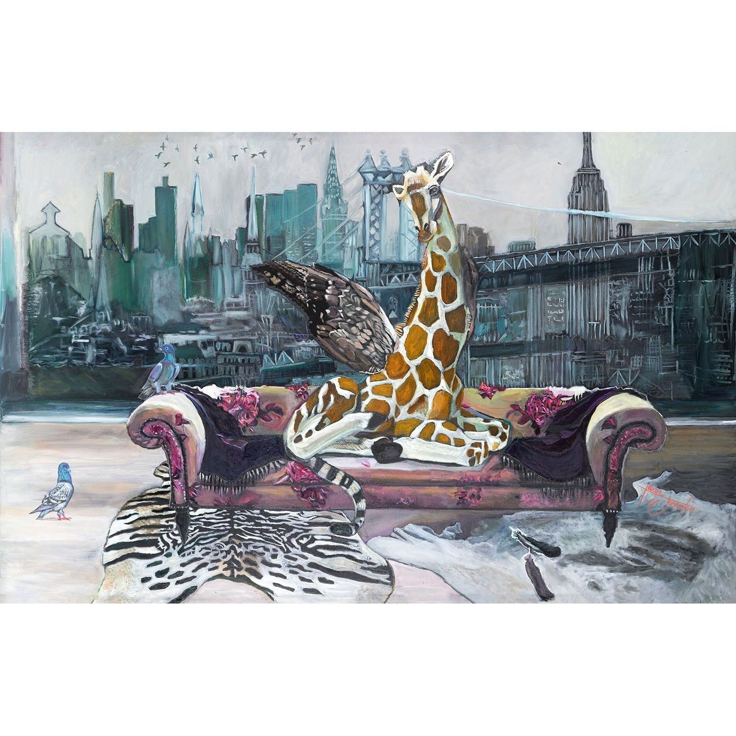 Deep Inside the Concrete Jungle, Archón Shofet Holds Court (Original) - Tanya Johnston Art
