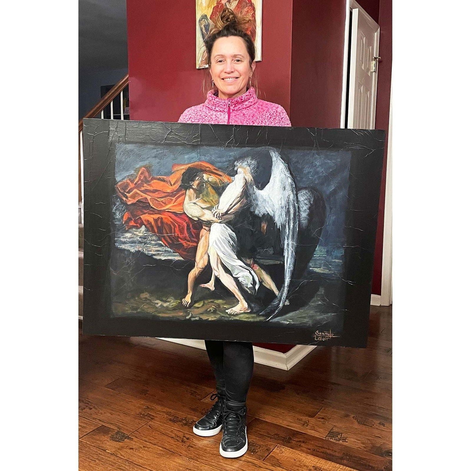 The Fight of Jacob with the Angel (Reproduction) - Tanya Johnston Art
