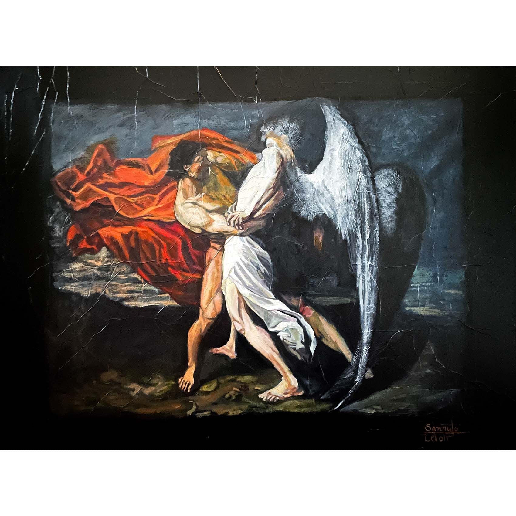 The Fight of Jacob with the Angel (Reproduction) - Tanya Johnston Art